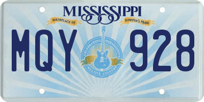 MS license plate MQY928