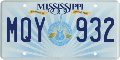 MS license plate MQY932