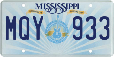 MS license plate MQY933
