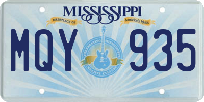 MS license plate MQY935