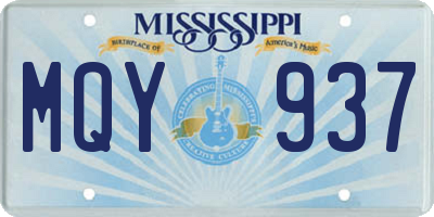 MS license plate MQY937