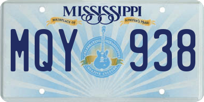 MS license plate MQY938