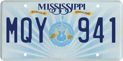 MS license plate MQY941
