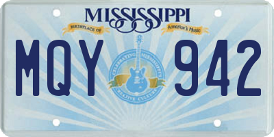 MS license plate MQY942