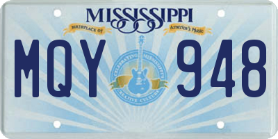 MS license plate MQY948