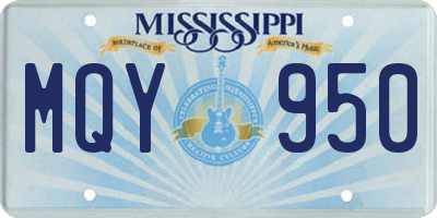 MS license plate MQY950