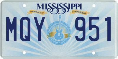 MS license plate MQY951