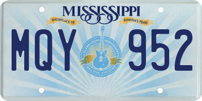 MS license plate MQY952