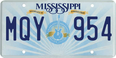 MS license plate MQY954
