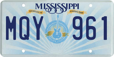 MS license plate MQY961