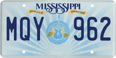 MS license plate MQY962