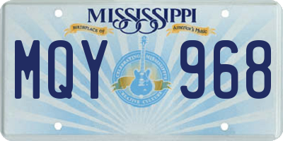 MS license plate MQY968