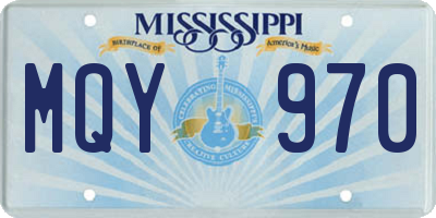 MS license plate MQY970