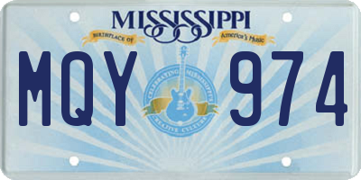 MS license plate MQY974