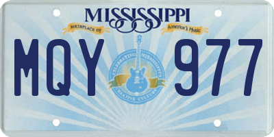 MS license plate MQY977
