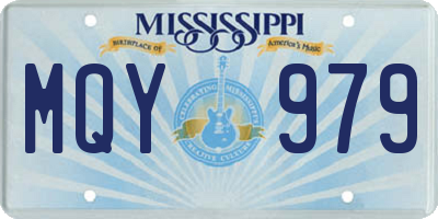 MS license plate MQY979