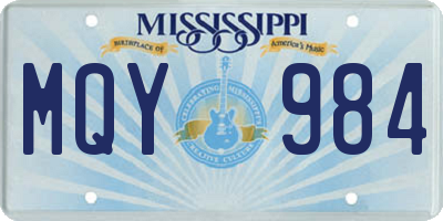 MS license plate MQY984