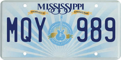 MS license plate MQY989