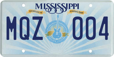 MS license plate MQZ004