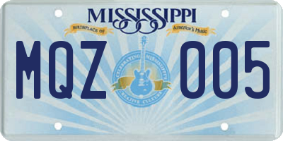 MS license plate MQZ005