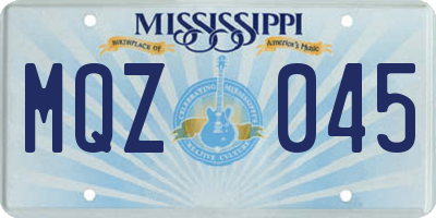 MS license plate MQZ045
