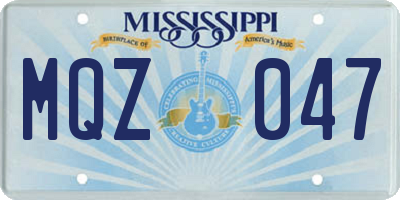 MS license plate MQZ047