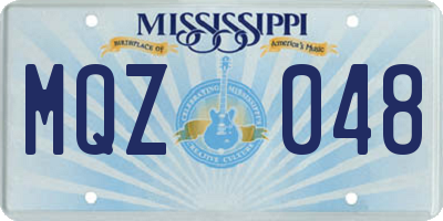 MS license plate MQZ048