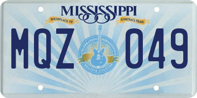 MS license plate MQZ049