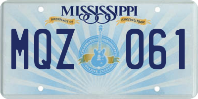 MS license plate MQZ061