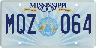 MS license plate MQZ064