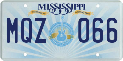 MS license plate MQZ066