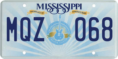 MS license plate MQZ068