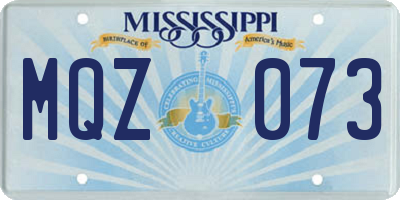 MS license plate MQZ073