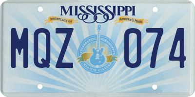 MS license plate MQZ074