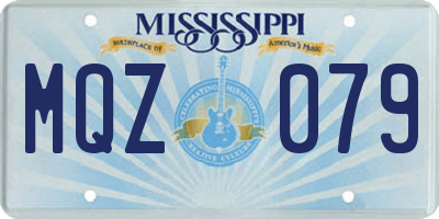 MS license plate MQZ079