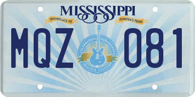 MS license plate MQZ081