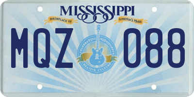 MS license plate MQZ088