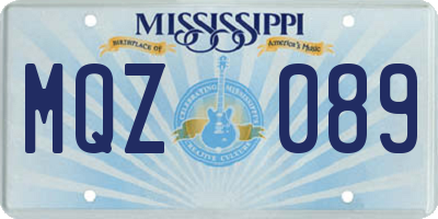MS license plate MQZ089
