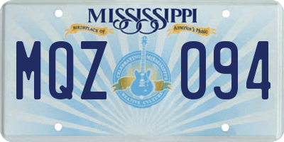 MS license plate MQZ094