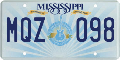 MS license plate MQZ098