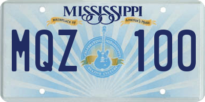 MS license plate MQZ100