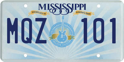 MS license plate MQZ101