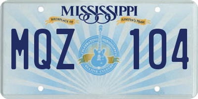 MS license plate MQZ104