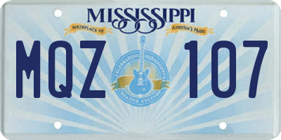 MS license plate MQZ107