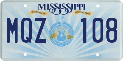 MS license plate MQZ108