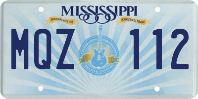 MS license plate MQZ112