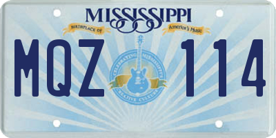 MS license plate MQZ114