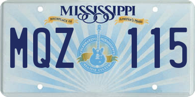MS license plate MQZ115