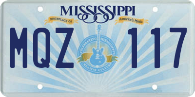 MS license plate MQZ117