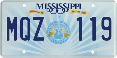 MS license plate MQZ119